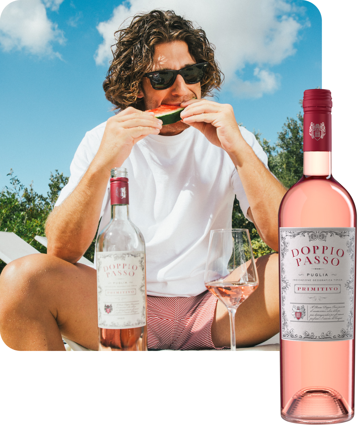 Primitivo Rosato Doppio Passo: liveliness and colour for evenings spent outdoors.