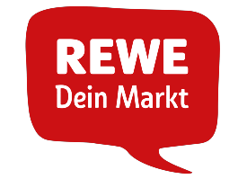 Logo von REWE, Supermarktkette in Deutschland.